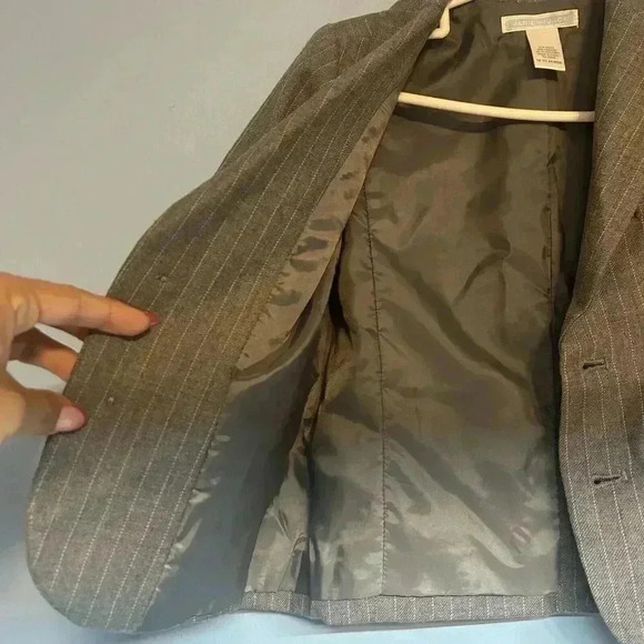 Janie and Jack Gray Striped Size 18-24m Wool Suit Blazer Holiday Jacket Dressy - Picture 2 of 9